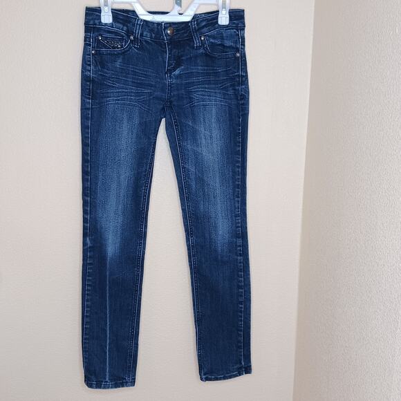 Red Camel Ava Jeans Womens Junior Size 5 Blue Skinny Embellished Low Rise Denim - Picture 1 of 10